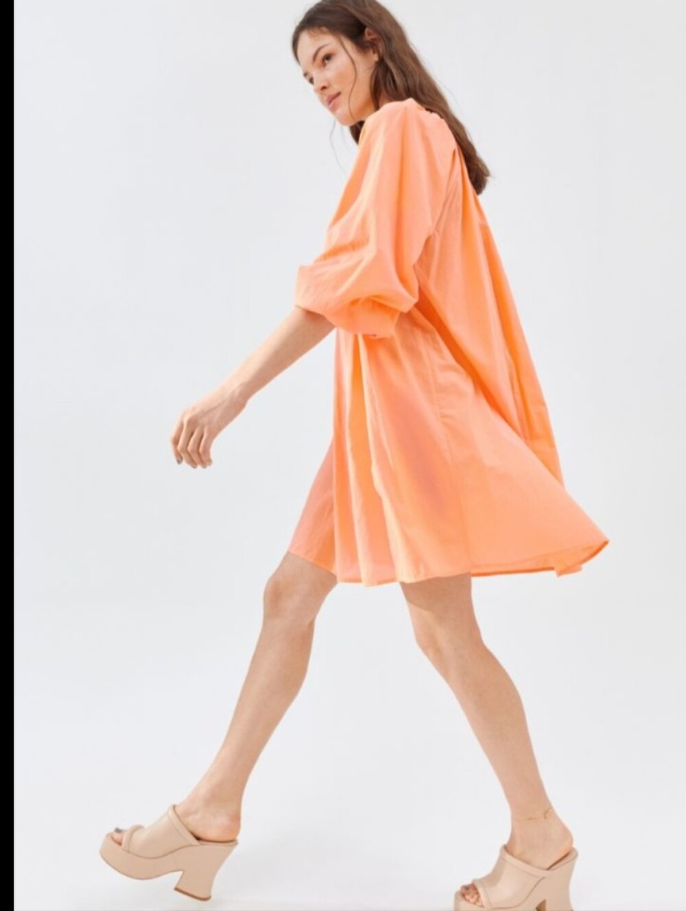 Peach Cotton Mini Dress Coverup M